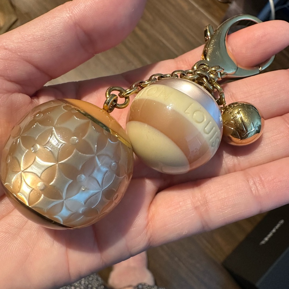 Louis Vuitton Bijoux Sac Mini Lin Croisette Bag charm key chain 💯 authentic - Picture 4 of 8